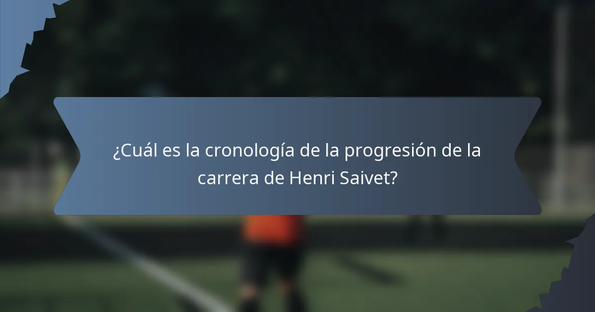 ¿Cuál es la cronología de la progresión de la carrera de Henri Saivet?