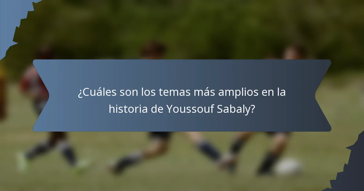 ¿Cuáles son los temas más amplios en la historia de Youssouf Sabaly?